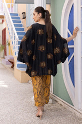 2-Pc Lawn Embroidered Kaftan With Plain Trouser CNP23-01